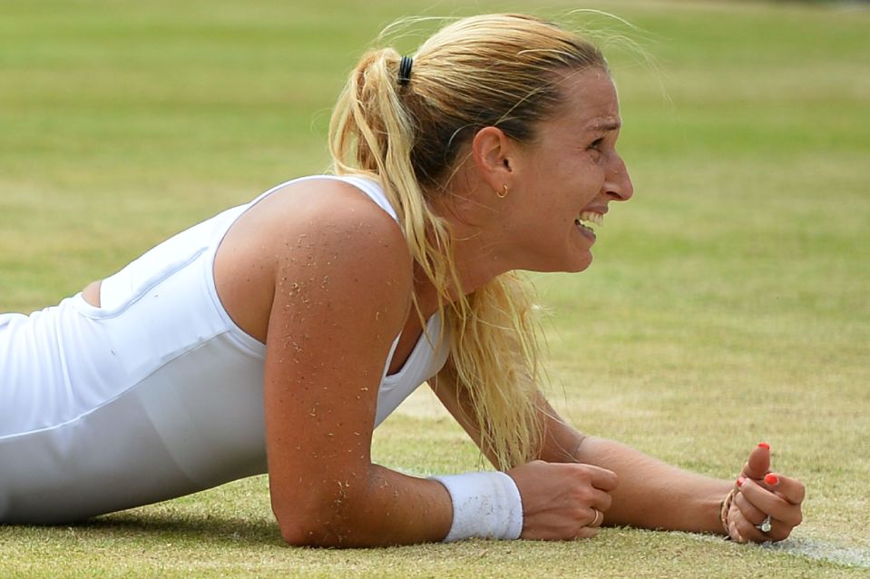 Slovakian stunner was clearly overjoyed by her win