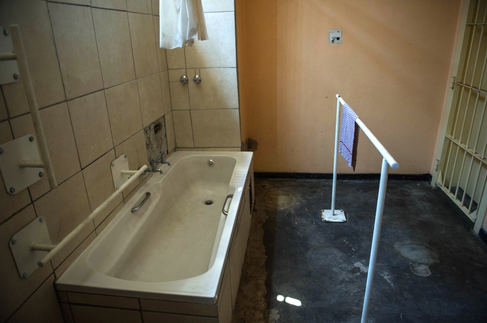 Pistorius has a bath made specially to cater for his disability