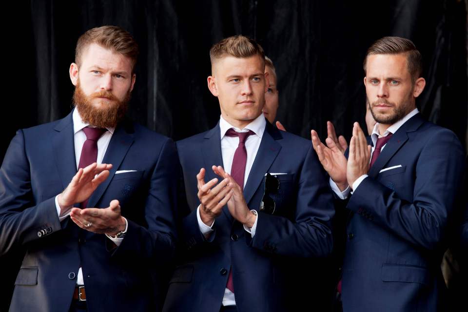  Iceland stars applaud their supportive fans as they return home from Euro 2016