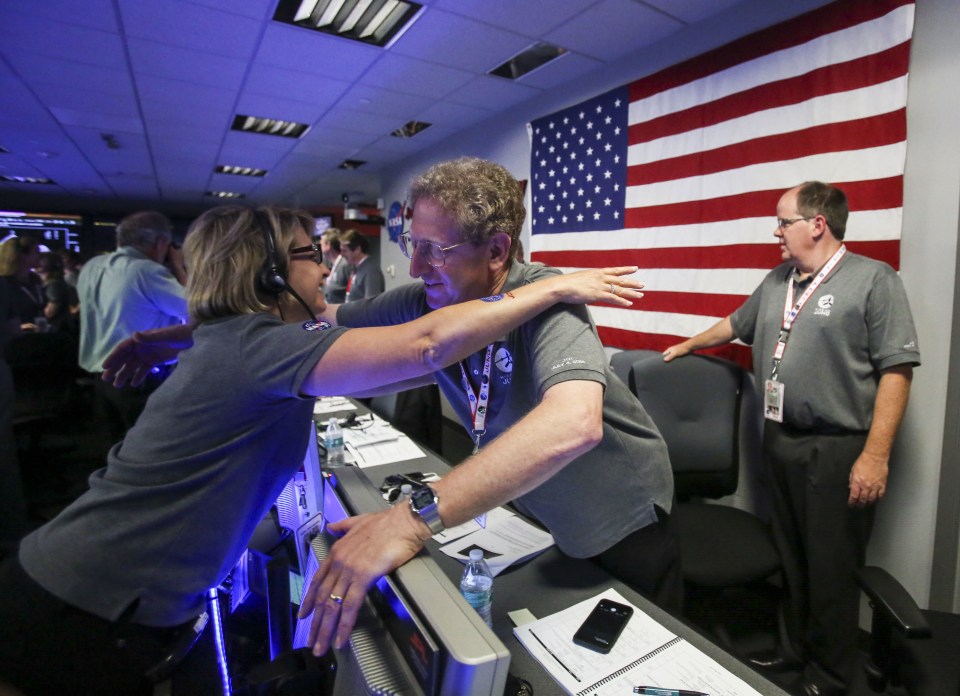 The news was met with delight by scientists at the American space agency, who faced an anxious 35-minute wait to see if the mission had been successful this morning