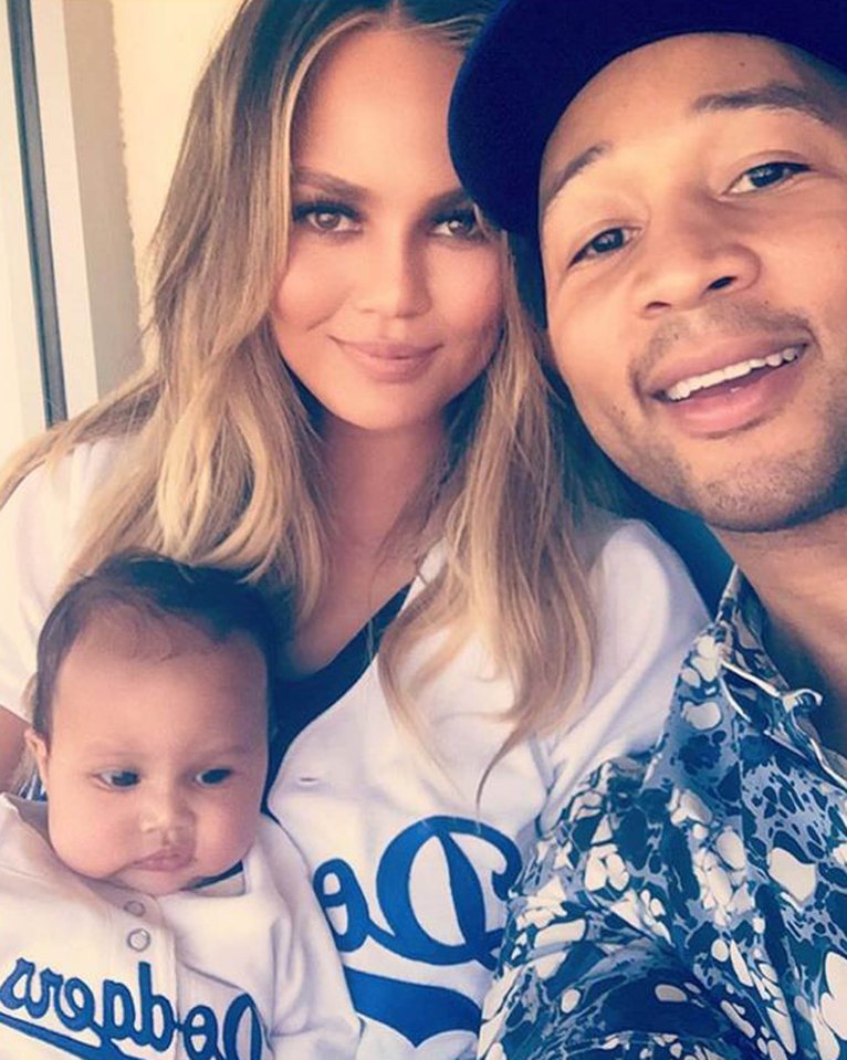  The model mother shared the short clip on her Snapchat account as the doting mother enjoyed a family vacation in Italy with her tot and her musician husband, John Legend