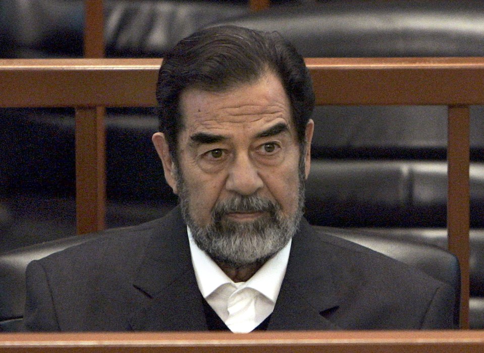  The Iraqi dictator pictured during his trial in 2006 where he was found guilty of 'crimes against humanity'