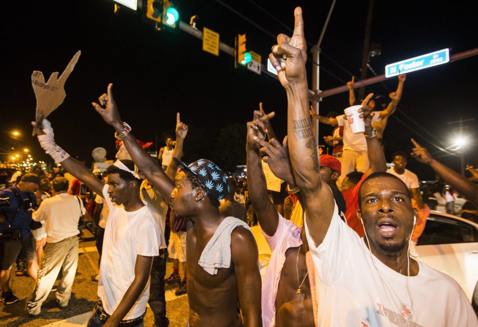  Protesters blocked the streets in protest over the recent shooting of another black man in Baton Rouge in the US