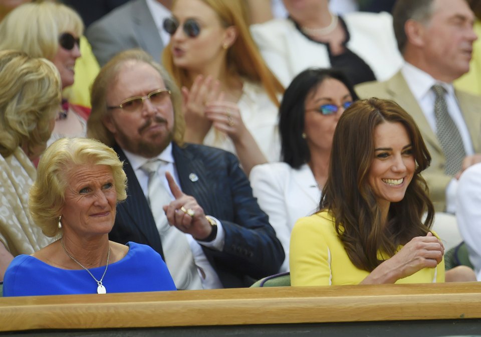  The Duchess sat with Gill Brook and behind her sits Barry Gibbs and his wife Linda