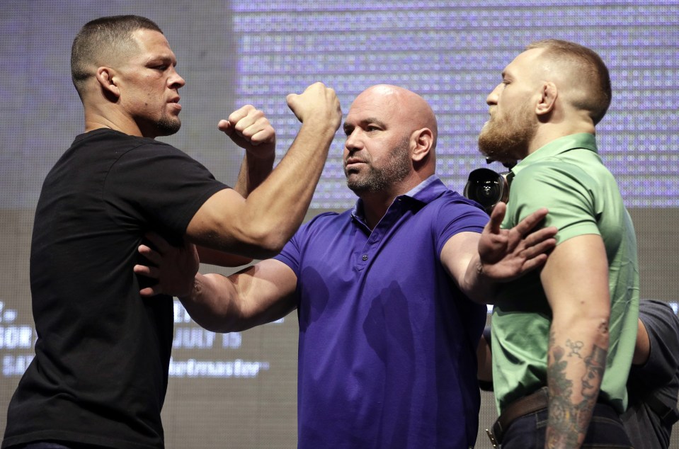  Ready for the rematch: Nate Diaz and Conor McGregor square off at the UFC 202 press conference