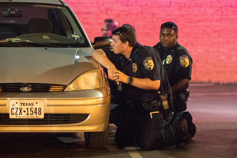 Officers and members of the public alike were forced to take cover from the shootings