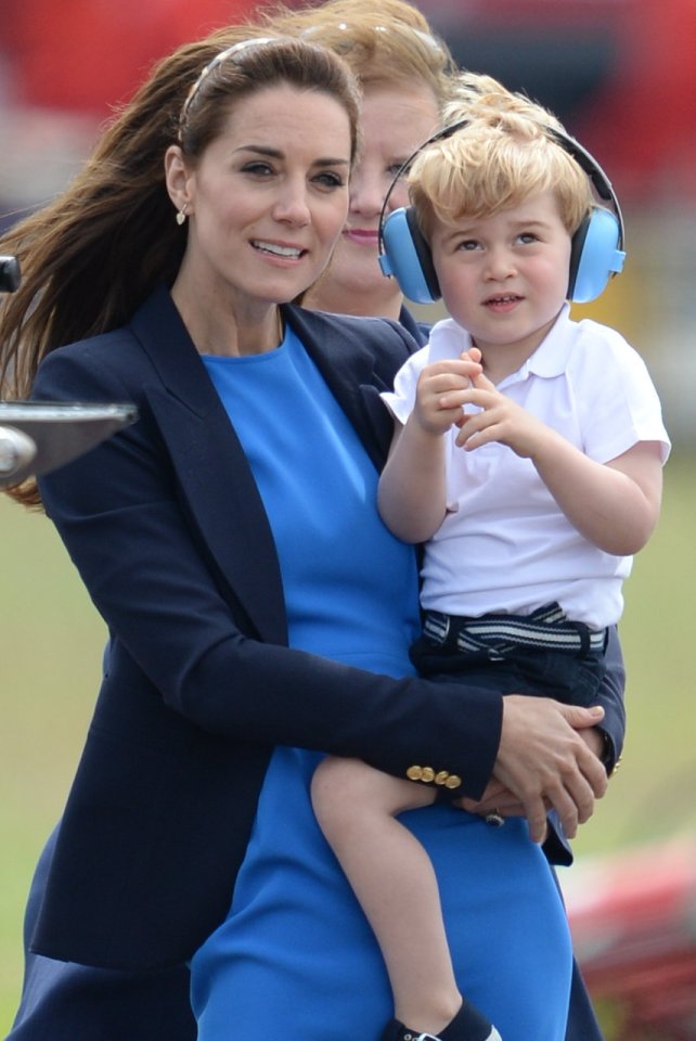 The Duke & Duchess of Cambridge & Prince George at RAF Fairford