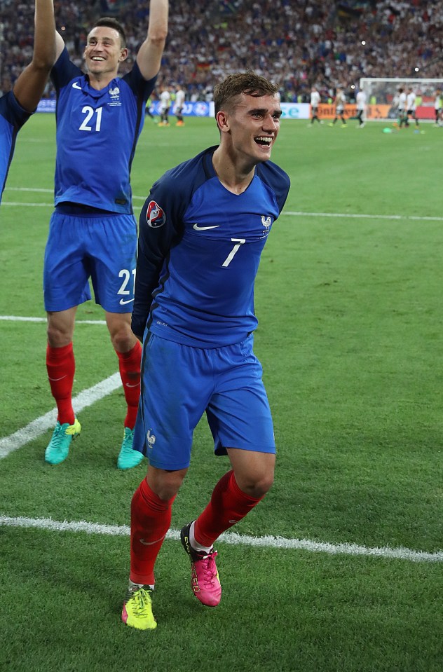  Griezmann was all smiles after France beat Germany in the semi-final