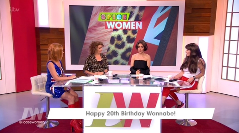 The panel were dressed as the Spice Girls to celebrate 20 years since Wannabe came out