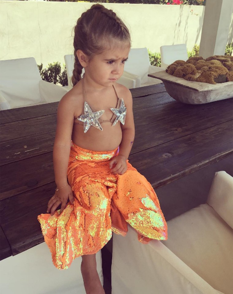 Penelope's mum Kourtney Kardashian also posted an adorable snap of her daughter dressed as a mermaid 