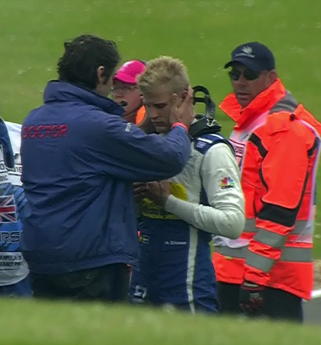 Sauber's Marcus Ericsson required medical attention following crash