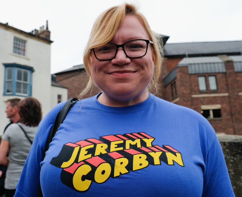  The t-shirts with the Labour leader's name in Superman style writing are very popular with Jeremy Corbyn supporters