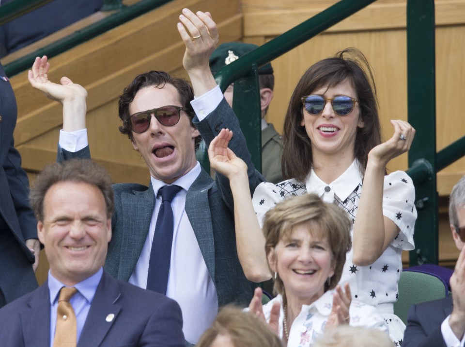  Benedict Cumberbatch and Sophie hunter cheering on Andy