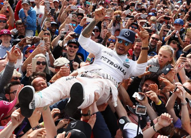 Mercedes star Lewis Hamilton basks in glory after a superb 2016