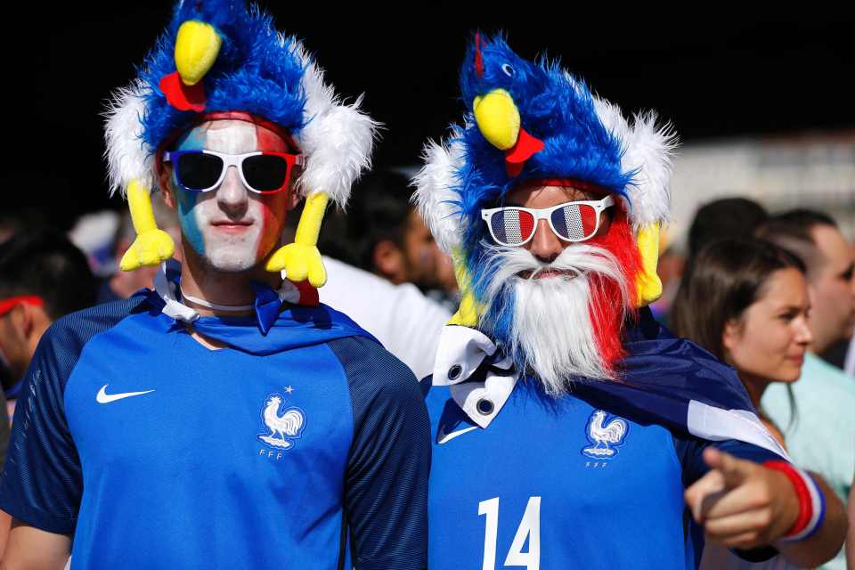 France disguised supporters cheer as the