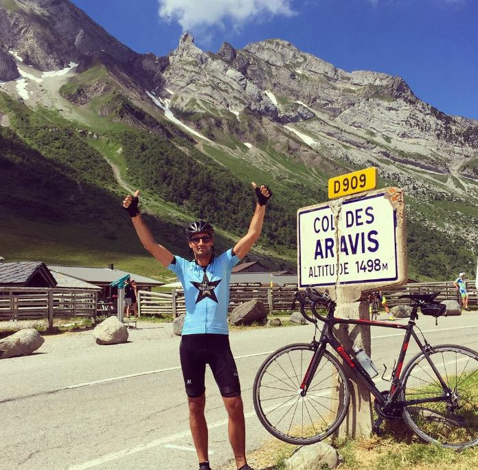 Hugo took part in the cycling event after signing up to Channel 5’s new reality show Tour De Celeb 