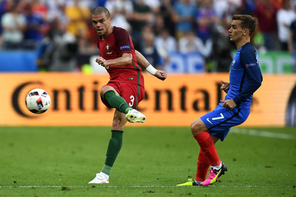  Pepe denied Griezmann during the Euro 2016 final