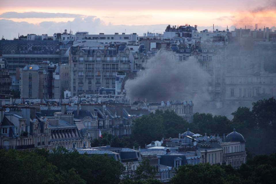  Aerial view of the clashes last night during the Euro 2016 final