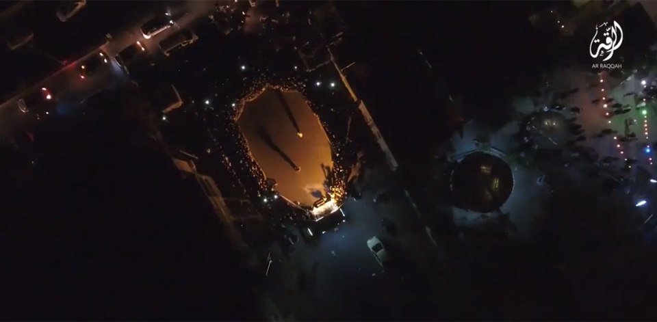  Aerial footage to the right of the square also revealed a big wheel was in operation