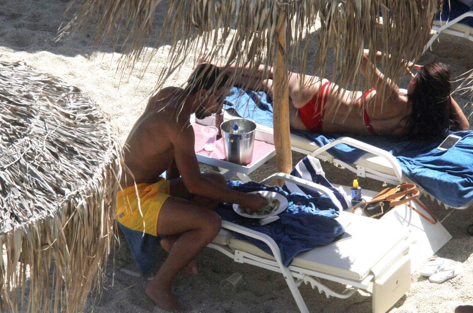 Adriana Lima spotted with Sami Khedira at the beach in Mykonos