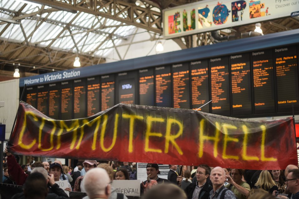  Fuming commuters held a protest against Southern Rail at London Victoria station earlier this month