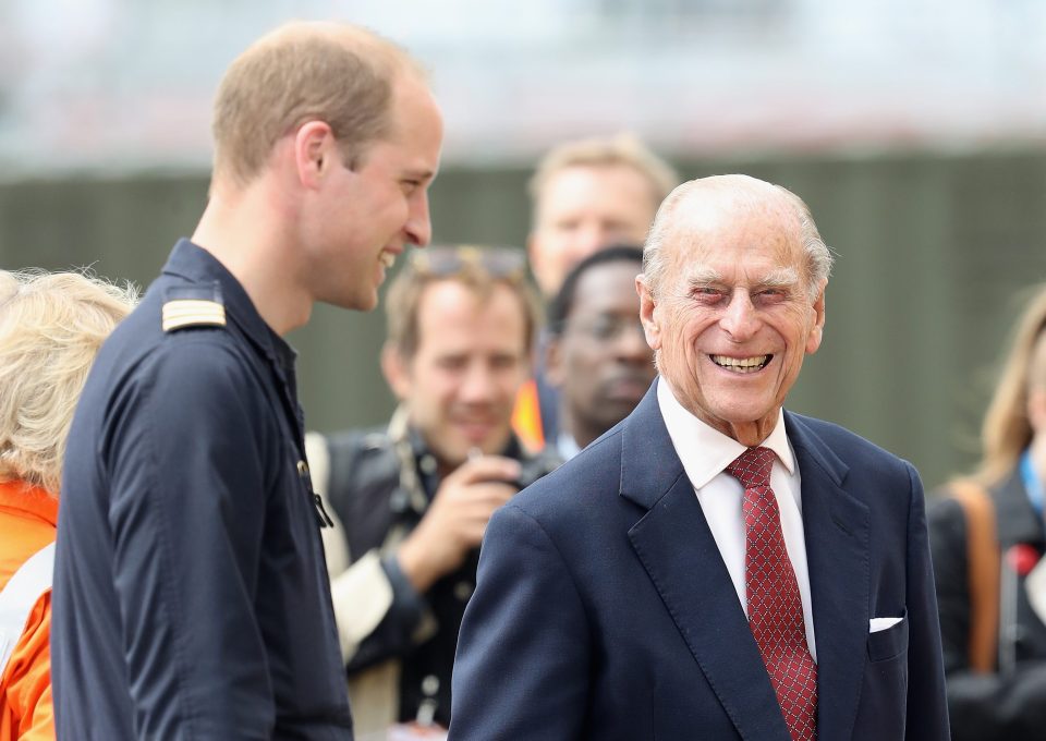 Prince William and his grandfather Prince Philip looked to be enjoying the event together as they laugh and joked with one another on the runway