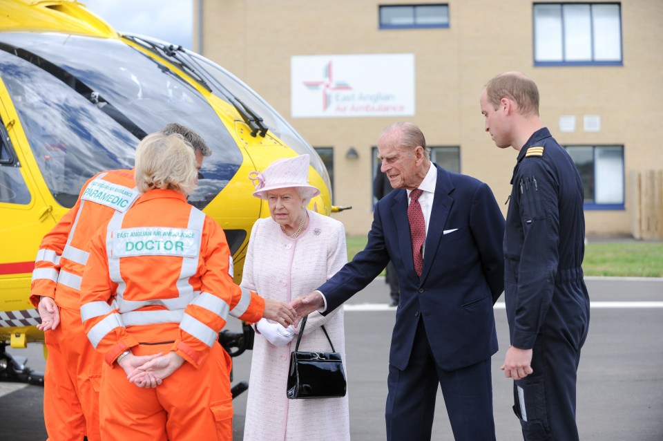 The married royals were introduced to East Air Ambulance staff during the tour