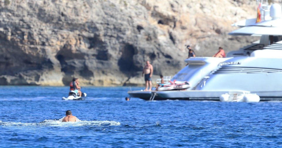 The Portugal hero and his family soak up the sun on a luxurious yacht in Ibiza