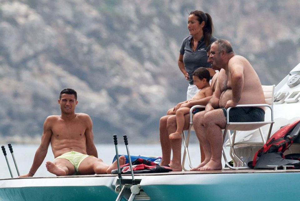  Family vacay ... Ronaldo is on holiday with his mum and son, Cristiano Jr.