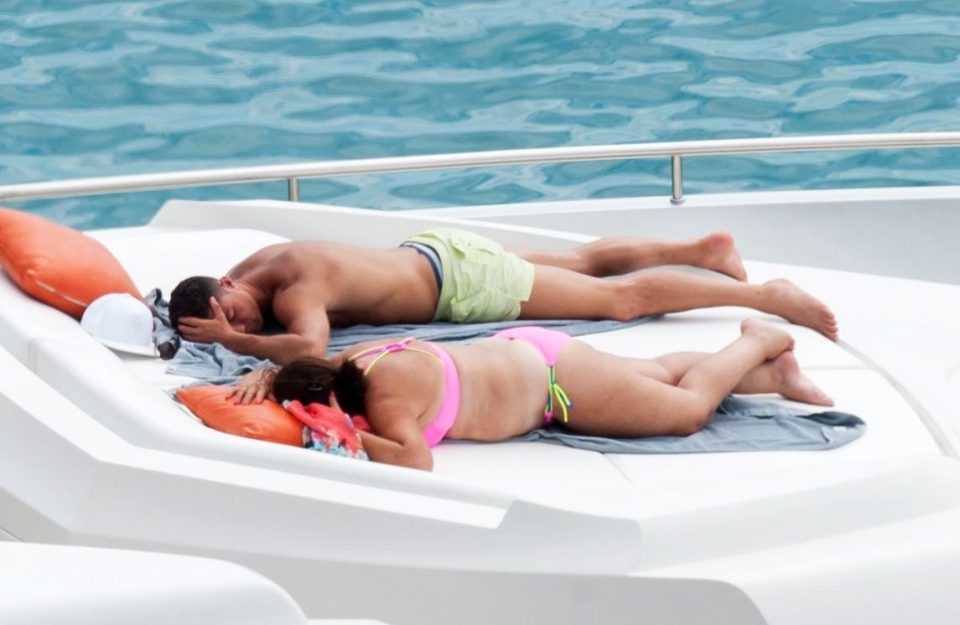  Like mother, like son ... Ronaldo and mum Dolores stretch out on Portugal star's mega-yacht