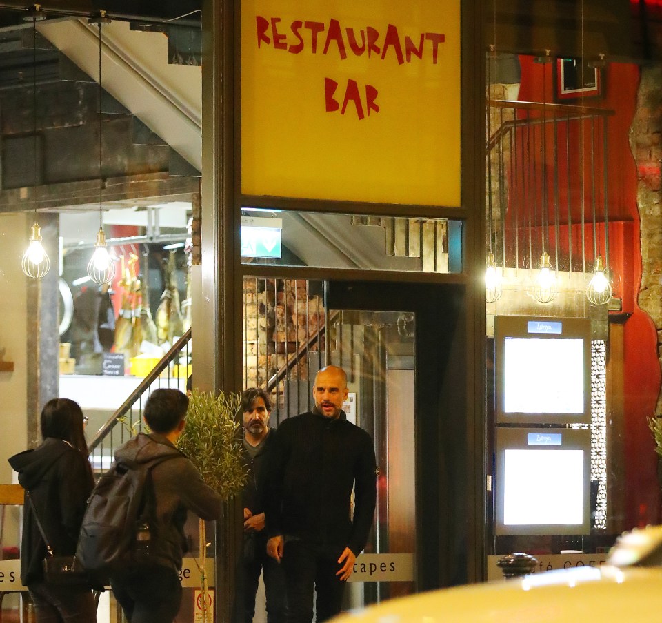  Guardiola spent almost two hours relaxing with friends before walking home