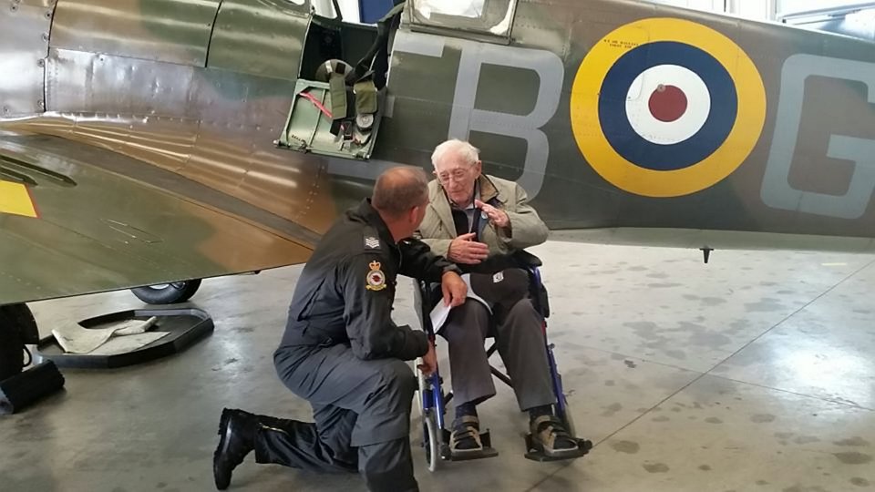  Daughter Helen said she had rarely seen her father so chatty following the visit to the Gloucestershire airdrome