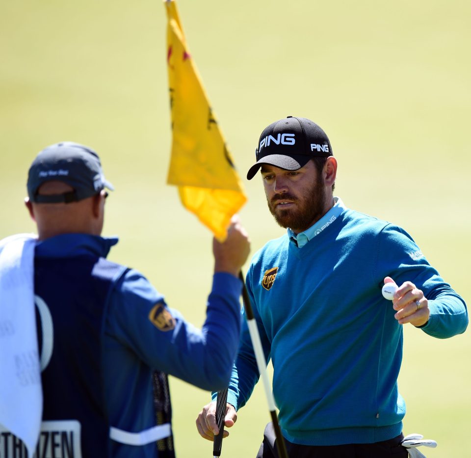  Oosthuizen on the 15th hole of a fascinating day one in the 2016 Open at Troon