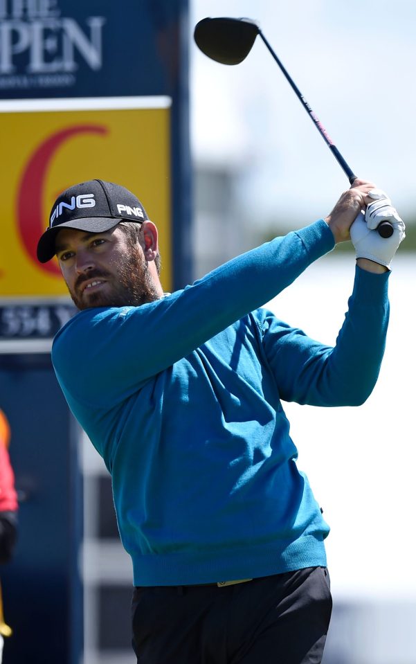  Oosthuizen surveys his drive from the 16th hole on his way to a first-round 71