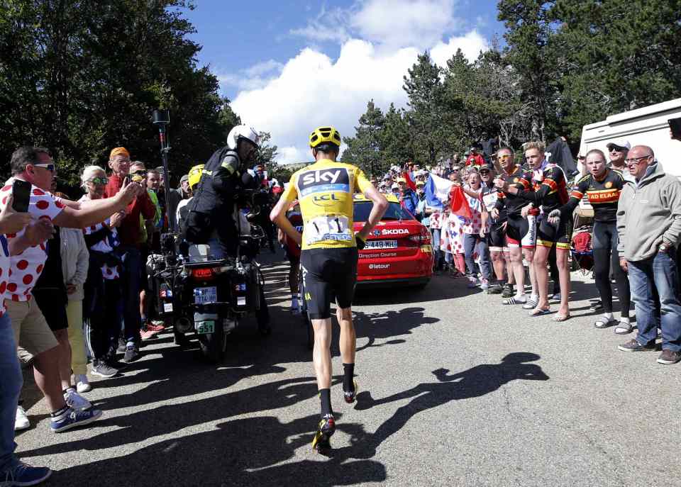 The stage finish had been shortened due to high winds, but crowds could still get close