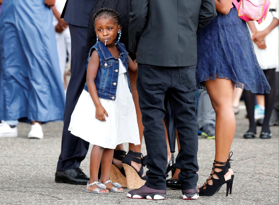  She was at the funeral with her four-year-old-daughter, who was in the car when Castile was shot dead