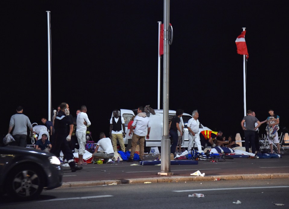 ***NO WEB*** A suspected terror attack has occurred in Nice tonight as a truck was driven through a crowd attending a Bastille Day celebration in the french city.