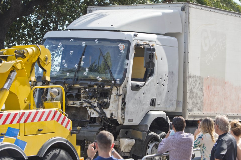  The lorry that Mohamed Lahouaiej-Bouhlel called his brother from before he went on his kill-spree which wiped out 84 people