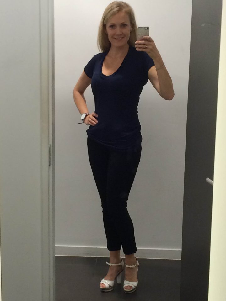 Changing room selfie . . . Some retailers have mirrors that make you look taller and slimmer