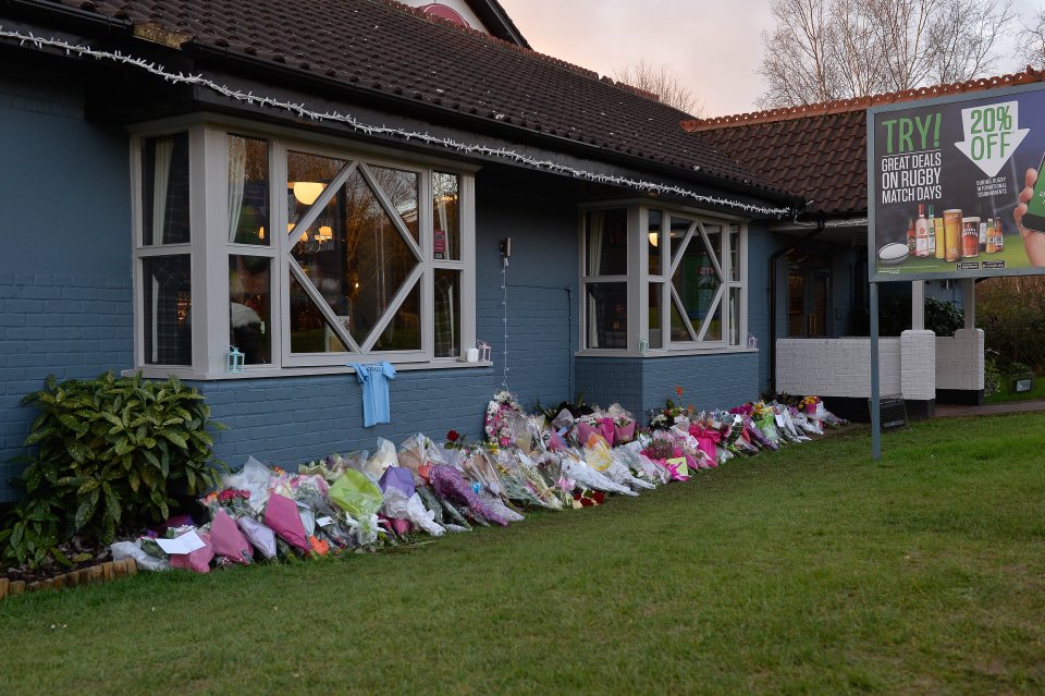  India worked in a pub - friends and family placed flowers outside where she worked after she died in Northampton following a night out