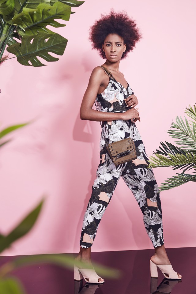  Jumpsuit, £48, River Island; bag, £30, Simply Be; mules, £29.99, H&M