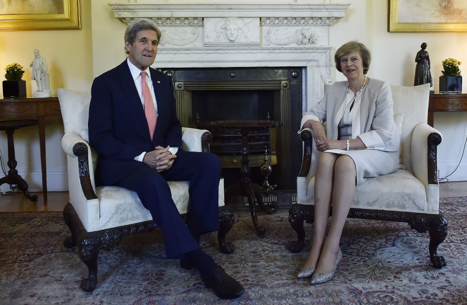 May met with US Secretary of State John Kerry to discuss a trade deal