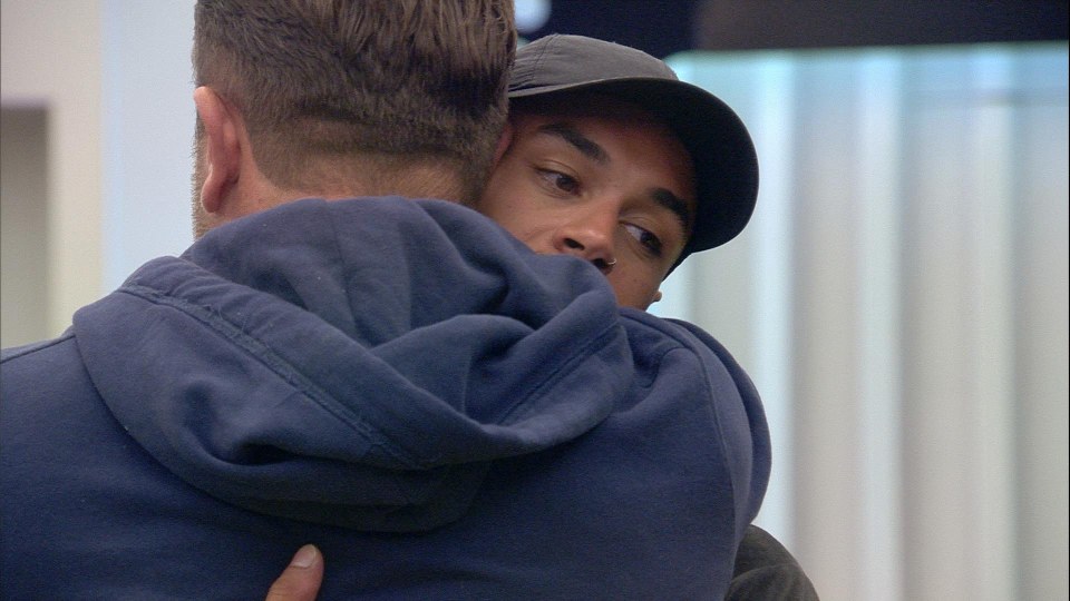  Jason and Jackson hug it out as they are nominated for the final eviction