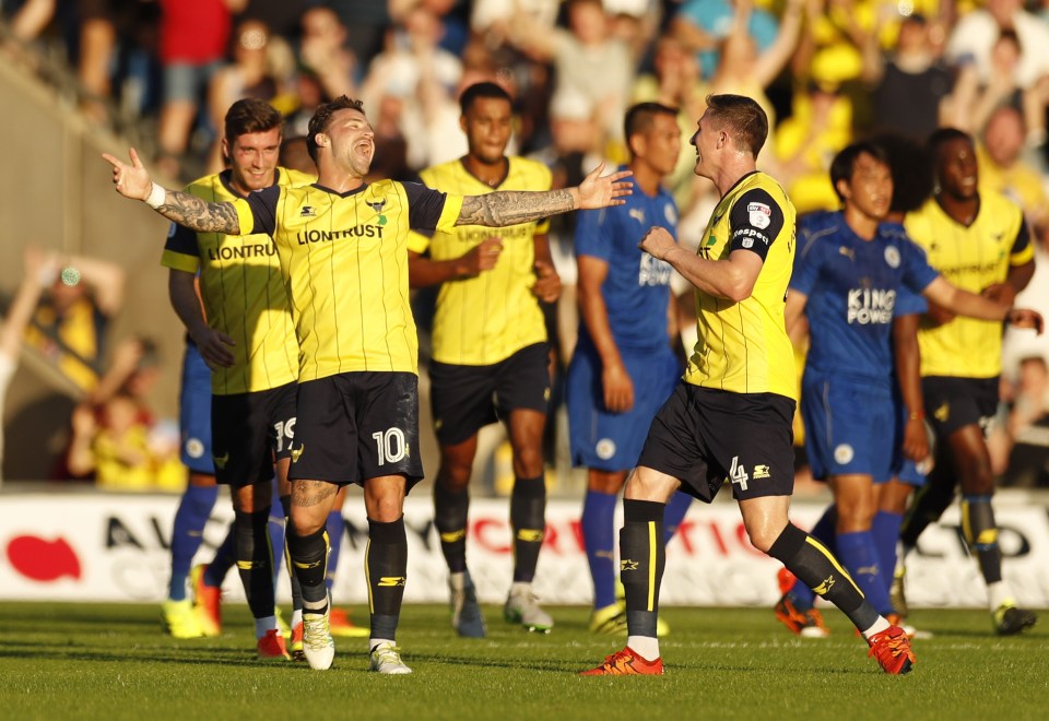 Chris Maguire celebrates after his 20-yard shot opened the scoring