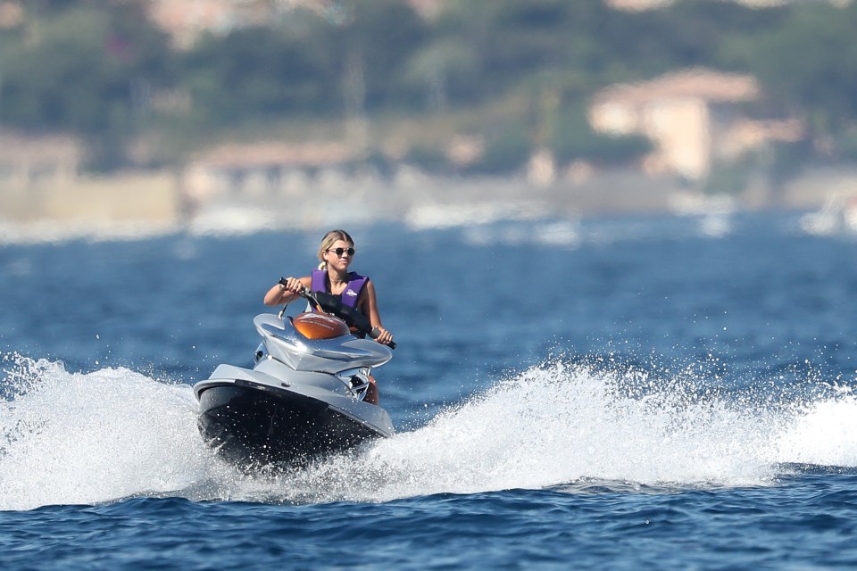  Sofia then took charge of a jet ski