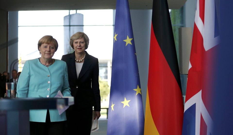  Angela Merkel told Theresa May she would stand up for Germany's interests during the Brexit negotiations