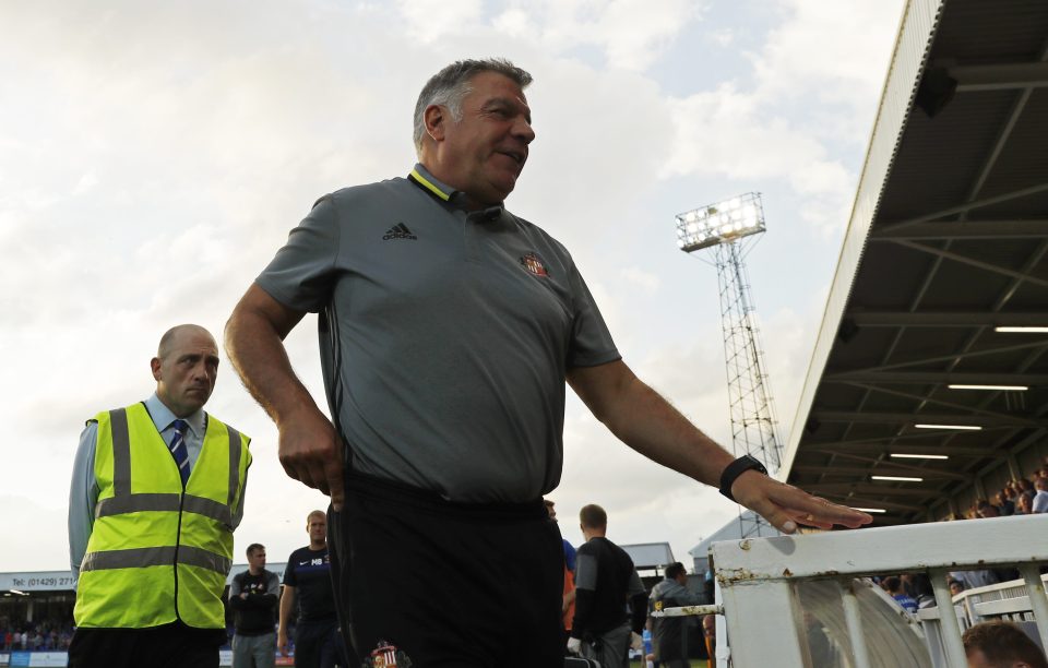 Incoming England boss Sam Allardyce takes his place out of the limelight as Sunderland visit Hartlepool