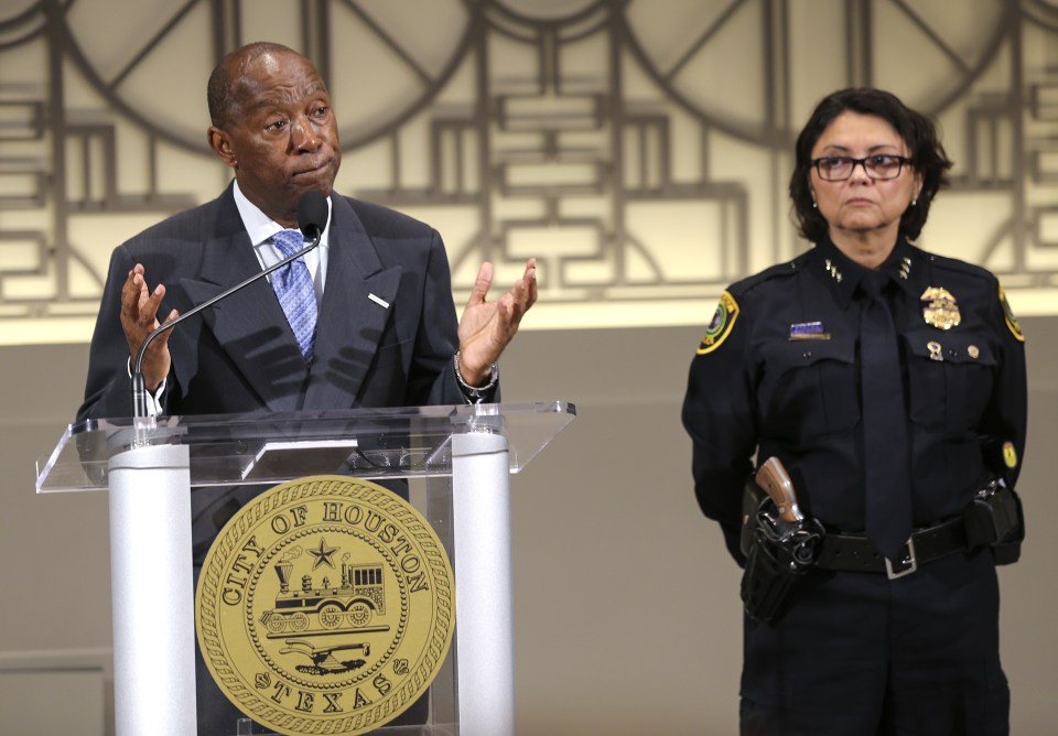 Houston Mayor Sylvester Turner and Acting Houston Police Chief Martha Montalvo said they wanted to show what had happened in the fatal shooting of Mr Braziel