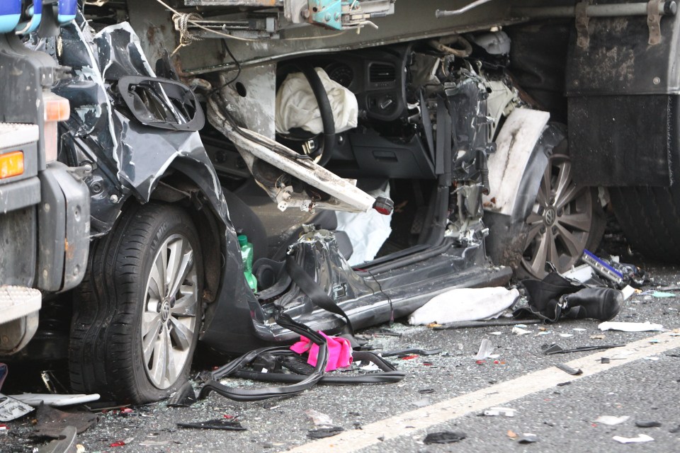 Emergency services rushed to the scene to find the mangled wreck of the teacher's car