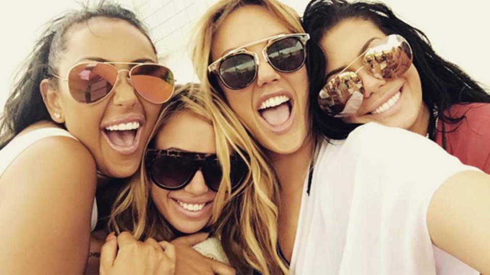 The girls were joined by their co-stars Charlotte Crosby and Sophie in Ibiza